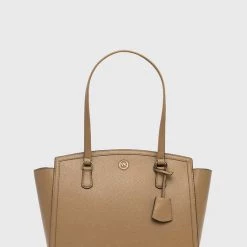 Γυναικεία Τσάντες Shopper και Tote Δερμάτινη τσάντα MICHAEL Michael Kors καφέ