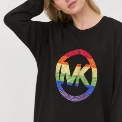 Γυναικεία Μπλούζες Βαμβακερή μπλούζα MICHAEL Michael Kors χρώμα: μαύρο -Michael Kors Εκπτώσεις unnamed file 1905