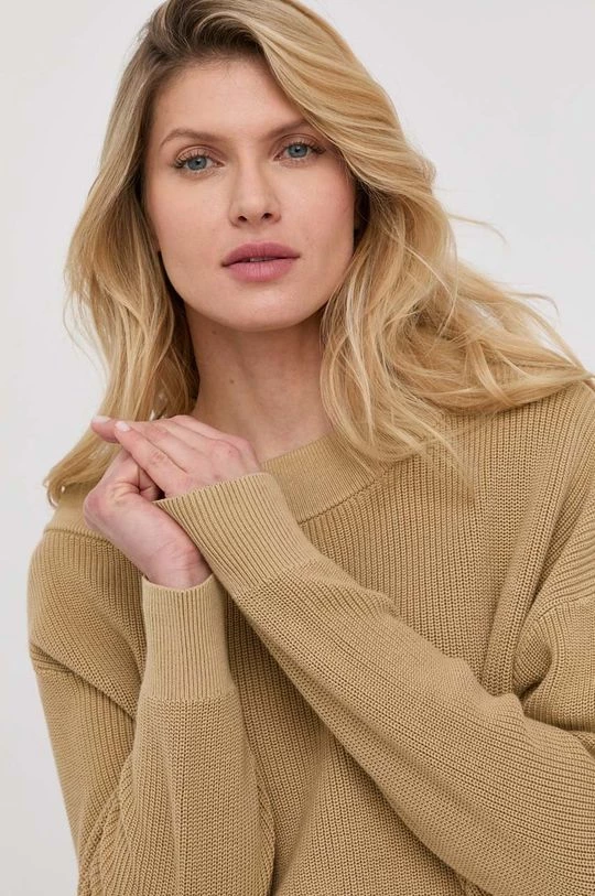 Γυναικεία Χωρίς φερμουάρ Βαμβακερό πουλόβερ MICHAEL Michael Kors χρώμα: μπεζ, 6 Γυναικεία Χωρίς φερμουάρ Βαμβακερό πουλόβερ MICHAEL Michael Kors χρώμα: μπεζ, - Image 4