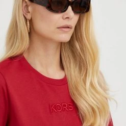 Γυναικεία Κοντομάνικο Βαμβακερό μπλουζάκι MICHAEL Michael Kors κόκκινο -Michael Kors Εκπτώσεις unnamed file 2485