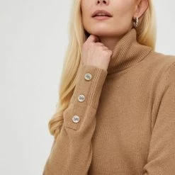 Γυναικεία Χωρίς φερμουάρ Πουλόβερ με μείγμα κασμίρ MICHAEL Michael Kors χρώμα: καφέ,