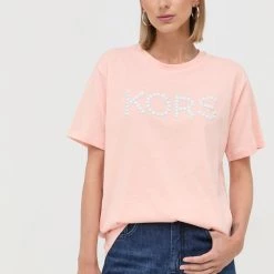 Γυναικεία Κοντομάνικο Βαμβακερό μπλουζάκι MICHAEL Michael Kors πορτοκαλί -Michael Kors Εκπτώσεις unnamed file 2583