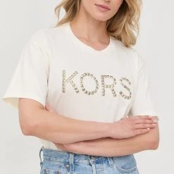 Γυναικεία Κοντομάνικο Βαμβακερό μπλουζάκι MICHAEL Michael Kors μπεζ -Michael Kors Εκπτώσεις unnamed file 2625