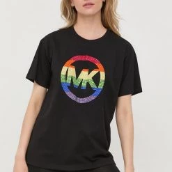 Γυναικεία Κοντομάνικο Βαμβακερό μπλουζάκι MICHAEL Michael Kors μαύρο -Michael Kors Εκπτώσεις unnamed file 2630