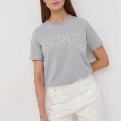 Γυναικεία Κοντομάνικο Βαμβακερό μπλουζάκι MICHAEL Michael Kors γκρι
