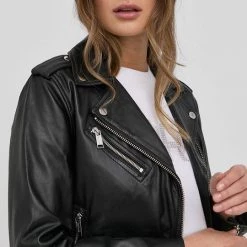 Γυναικεία Κοντά μπουφάν Δερμάτινη ραμονέσκα MICHAEL Michael Kors χρώμα: μαύρο, -Michael Kors Εκπτώσεις unnamed file 2875