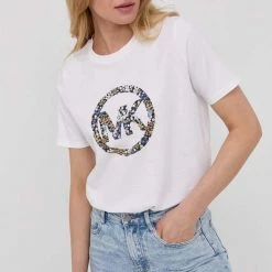 Γυναικεία Κοντομάνικο Βαμβακερό μπλουζάκι MICHAEL Michael Kors άσπρο