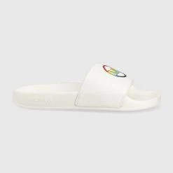 Γυναικεία Σαγιονάρες Δερμάτινες παντόφλες MICHAEL Michael Kors Gilmore χρώμα: άσπρο