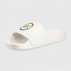 Γυναικεία Σαγιονάρες Δερμάτινες παντόφλες MICHAEL Michael Kors Gilmore χρώμα: άσπρο -Michael Kors Εκπτώσεις unnamed file 3526