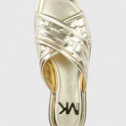 Γυναικεία Σαγιονάρες Παντόφλες MICHAEL Michael Kors Gideon Slide χρυσαφί -Michael Kors Εκπτώσεις unnamed file 3620