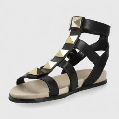 MICHAEL Michael Kors Γυναικεία Σανδάλια Δερμάτινα σανδάλια Michael Kors Wren χρώμα: μαύρο -Michael Kors Εκπτώσεις unnamed file 3647