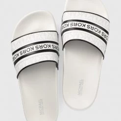 Γυναικεία Σαγιονάρες Παντόφλες MICHAEL Michael Kors Gilmore Slide χρώμα: άσπρο -Michael Kors Εκπτώσεις unnamed file 3741