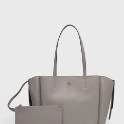 Γυναικεία Τσάντες Shopper και Tote Δερμάτινη τσάντα MICHAEL Michael Kors γκρι