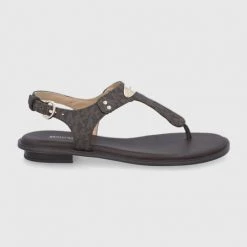 Γυναικεία Σανδάλια MICHAEL Michael Kors Mk Plate Thong χρώμα: καφέ