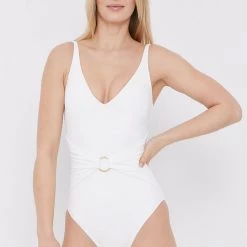 Γυναικεία Ολόσωμα Μαγιό MICHAEL Michael Kors άσπρο