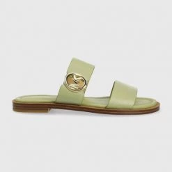 Γυναικεία Σαγιονάρες Δερμάτινες παντόφλες MICHAEL Michael Kors Summer Sandal χρώμα: πράσινο