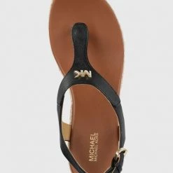 MICHAEL Michael Kors Γυναικεία Πέδιλα με τακούνι Δερμάτινα σανδάλια Michael Kors Laney Thong χρώμα: μαύρο -Michael Kors Εκπτώσεις unnamed file 4000