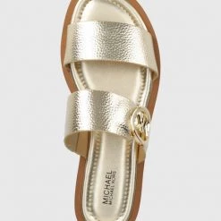 Γυναικεία Σαγιονάρες Δερμάτινες παντόφλες MICHAEL Michael Kors Summer Sandal χρώμα: χρυσαφί -Michael Kors Εκπτώσεις unnamed file 4068