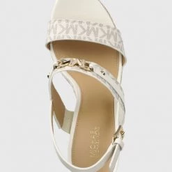 Γυναικεία Πέδιλα με τακούνι Σανδάλια MICHAEL Michael Kors Farrah Wedge χρώμα: μπεζ -Michael Kors Εκπτώσεις unnamed file 4082