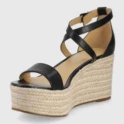 Γυναικεία Πέδιλα με τακούνι Δερμάτινα σανδάλια MICHAEL Michael Kors Serena Wedge Espadrille χρώμα: μαύρο -Michael Kors Εκπτώσεις unnamed file 4482