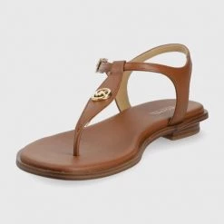Γυναικεία Σανδάλια Δερμάτινα σανδάλια MICHAEL Michael Kors Mallory Thong χρώμα: καφέ -Michael Kors Εκπτώσεις unnamed file 4519