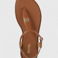 Γυναικεία Σανδάλια Δερμάτινα σανδάλια MICHAEL Michael Kors Mallory Thong χρώμα: καφέ -Michael Kors Εκπτώσεις unnamed file 4520